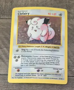 1999 POKEMON BASE SET SHADOWLESS #5 CLEFAIRY-HOLO RARE - Image 2