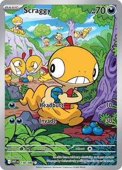 Pokemon TCG Scraggy 138/086 Illustration Rare Scarlet & Violet White Flare NM/M - Image 1