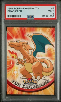 1999 TOPPS POKEMON TV #6 CHARIZARD PSA 9 - Image 1