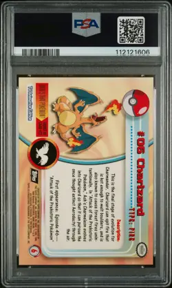 1999 TOPPS POKEMON TV #6 CHARIZARD PSA 9 - Image 2