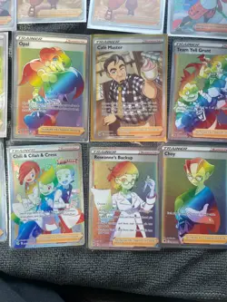 Lot of 13 Pokemon full art trainer cards (6 are rainbow). Great condition! - Image 2