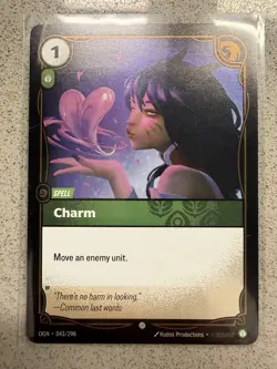 Riftbound Charm Ahri Card OGN 043/298 English Foil League of Legends - Image 1
