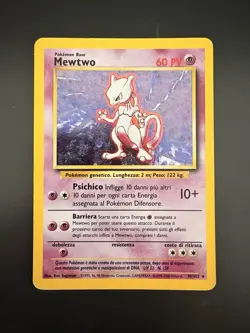 Pokemon TCG Mewtwo 10/102 Base Set Unlimited Holo Rare HP Italian - Image 1