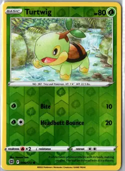 TURTWIG 006/172 COMMON BRILLIANT STARS POKEMON REVERSE HOLO NM - Image 1