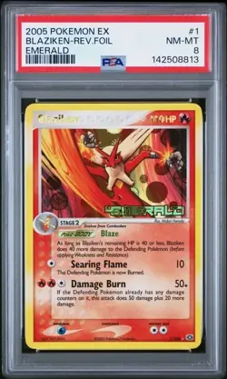 2005 POKEMON EX EMERALD #1 BLAZIKEN-REV.FOIL PSA 8 - Image 1