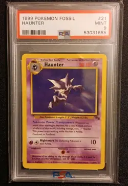 💎 ✨PSA HAUNTER 21/64 FOSSIL RARE PSA 9 MINT Vintage Pokemon TCG💎gastly gengar - Image 1