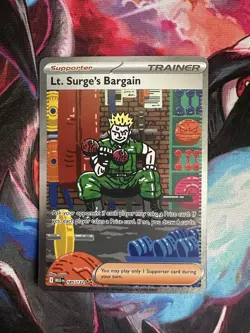 Pokemon Lt Surges Bargain Trainer 185/132 Mega Evolution Secret Rare - Image 1