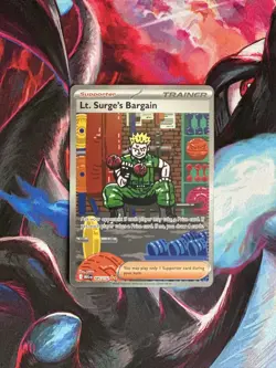 Pokemon Lt Surges Bargain Trainer 185/132 Mega Evolution Secret Rare - Image 2