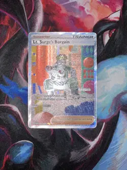Pokemon Lt Surges Bargain Trainer 185/132 Mega Evolution Secret Rare - Image 3