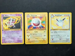 NM Pokemon 1st Edition Jungle Lot - Electrode 18, Mr. Mime 22, Wigglytuff 32 - Image 1