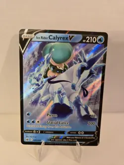 Pokemon TCG Ice Rider Calyrex V 045/198 Chilling Reign Ultra Rare Water Type NM - Image 1