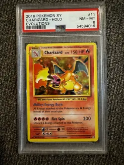 Charizard Holo 2016 Pokemon XY Evolutions #11/108 PSA 8 - Image 1