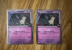 Pokemon TCG Destined Rivals Team Rocket's Mimikyu STAFF Promo + Extra - Image 1