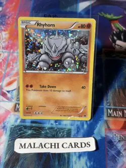 Pokemon x1 Rhyhorn - McDonald's Promos 2015 (Holo 8/12) (Damaged!) - Image 1