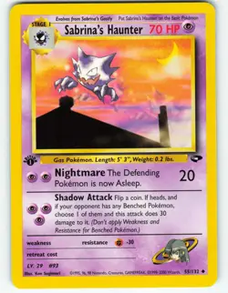 Sabrina's Haunter - 1st Edition - 55/132 Gym Challenge - Pokemon TCG - 2000 - Image 1