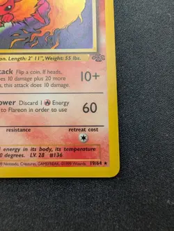 NM Pokemon 1st Edition Flareon Jungle Set 19/64 - Image 5