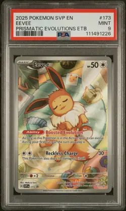 2025 POKEMON SVP EN-SV BLACK STAR PROMO #173 EEVEE PSA 9 - Image 1