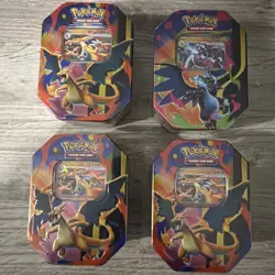 Pokemon TCG Mega Charizard Y ex Tin Sealed BUNDLE SET X4 🔥🔥🔥🔥 - Image 1