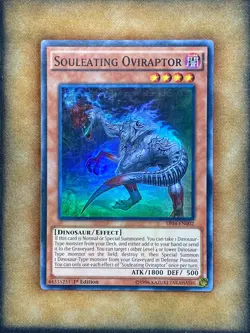 Yugioh Souleating Oviraptor SR04-EN002 Super Rare 1st Ed NM - Image 1