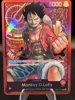 Monkey.D.Luffy Leader Foil Pre-Errata - NM - One Piece TCG - ST01-001 - English - Image 1