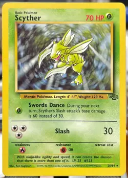 VLP / NM 🔥 Pokemon Scyther TCG Jungle Non-Holo Rare Card 26/64 - Image 1