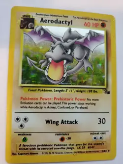 Aerodactyl Fossil Set Holo Pokemon Card Base WOTC - Image 1