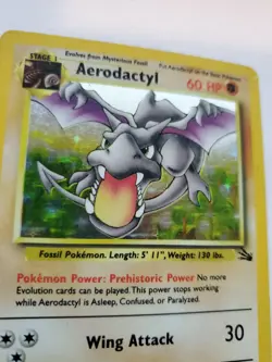 Aerodactyl Fossil Set Holo Pokemon Card Base WOTC - Image 3