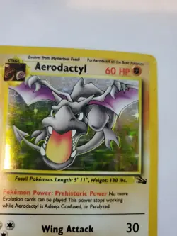 Aerodactyl Fossil Set Holo Pokemon Card Base WOTC - Image 4