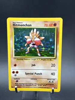 Hitmonchan 7/102 Holo Rare Vintage Pokemon Card Base Set - Image 1