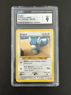 CGC 9 MINT Dratini Neo Destiny 1st Edition 63/105 Pokemon Card - Image 1