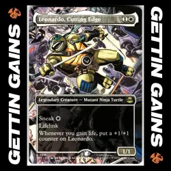 Leonardo, Cutting Edge - 0211 - R - Non-Foil - Borderless - TMNT - MTG - NM/M - Image 1