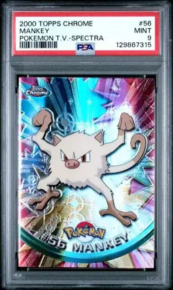 2000 Topps Pokemon Spectra Chrome #56 Mankey PSA 9 TV Series 1 - Image 1