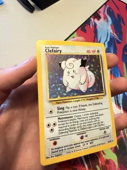 Pokemon TCG Clefairy Base Set Unlimited 5/102 Holo Rare Card, 1999 LP - Image 2