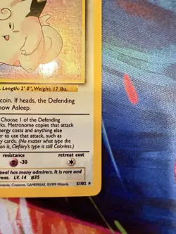 Pokemon TCG Clefairy Base Set Unlimited 5/102 Holo Rare Card, 1999 LP - Image 4