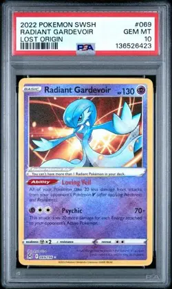 2022 POKEMON SWORD & SHIELD LOST ORIGIN #069/196 RADIANT GARDEVOIR PSA 10 - Image 1