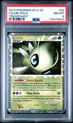 2010 POKEMON TRIUMPHANT CELEBI PRIME #92 ULTRA RARE PSA 8 NEAR MINT #119478832 - Image 1
