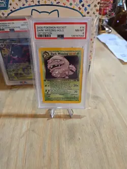 2000 Pokemon Rocket Dark Weezing 1st Edition PSA 8 - Image 1