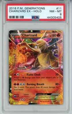 2016 POKEMON GENERATIONS CHARIZARD EX #11 HOLO FOIL PSA 8 NM-MT #44305405 - Image 1