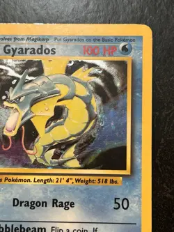 Pokemon TCG Gyarados 6/102 Base Set Unlimited Holo Rare MP - Image 2
