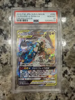 PSA 10 2019 Pokemon Jpn. Sun & Moon Dream League Tag Team #064 Reshiram & Zekrom - Image 1