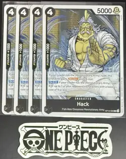 4 x One Piece OP12-089 R Hack - English - Foil - Playset - NM/M - Image 1