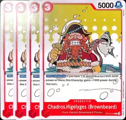 One Piece TCG - 4er Playset - OP10-010 Chadros.Higelyges (Brownbeard) C/NM/EN - Image 1