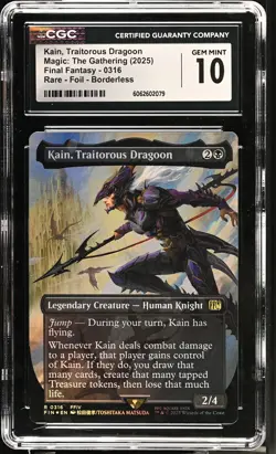 KAIN, TRAITOROUS DRAGOON Final Fantasy Borderless Foil Rare CGC 10 MTG - Image 1