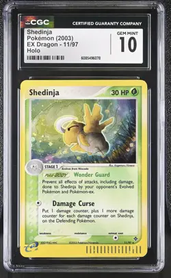 CGC 10 GEM MINT Shedinja 2003 EX Dragon 11/97 Holo Pokemon Card - Image 1