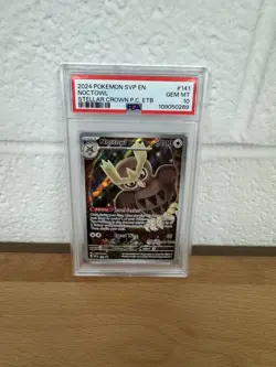 PSA 10 Noctowl #141 SVP 2024 Pokemon Center Stellar Crown ETB Black Star Promo - Image 1