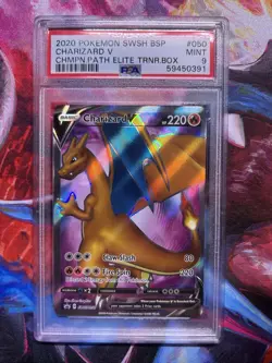Charizard V Champions Path Pokemon Black Star Promo SWSH050 PSA 9 - Image 1