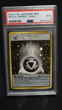 Pokemon Japanese Neo Genesis Metal Energy Holo - PSA 9 Mint (Double Swirls 🌀) - Image 1