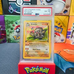 PSA 8 1999 Pokemon Game 1st Edition Fossil Graveler 37 - Image 1