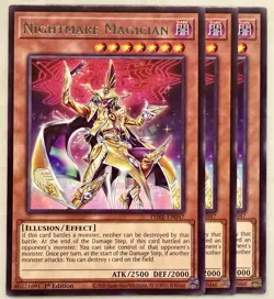 Yugioh! 3x Nightmare Magician PHRE-EN047 Rare 1st Ed NM - Image 1