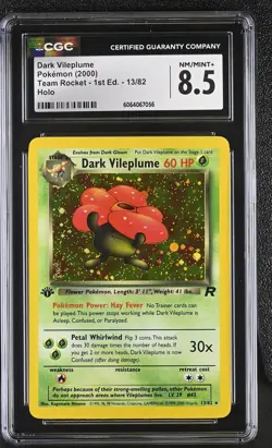 CGC 8.5 Dark Vileplume 13/82 Holo 1st Edition Team Rocket Pokemon Card - Image 1